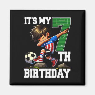 Fußballjunge Es ist mein 7. Geburtstag Amerikanisc Magnet