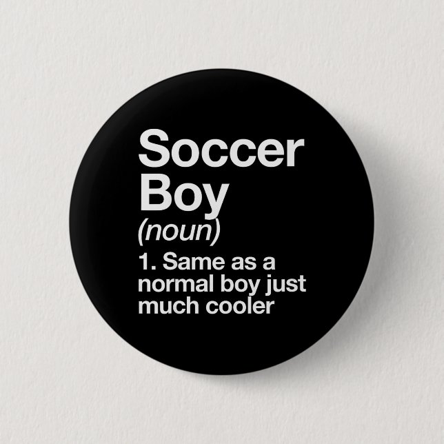 Fußballjungen-Definition Lustiger Sport  Button (Vorderseite)