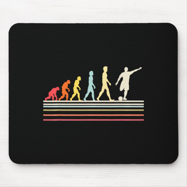 Fußballkick Menschliche Evolution Retro Vintage St Mousepad (Vorne)
