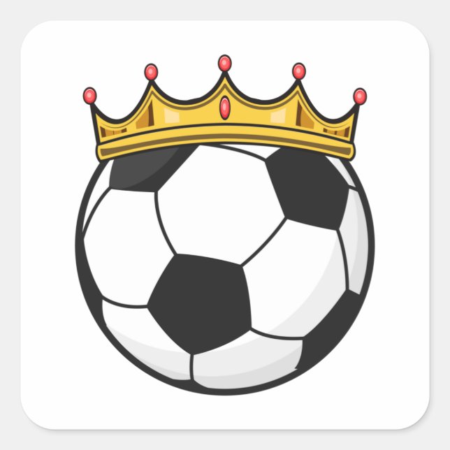 Fußballkönigin Quadratischer Aufkleber (Vorderseite)