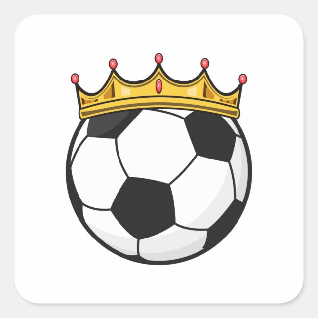 Fußballkönigin Quadratischer Aufkleber (Vorderseite)