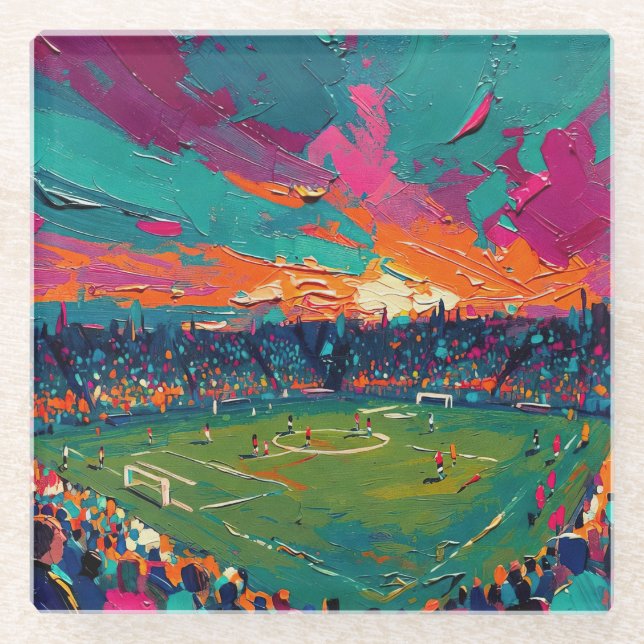 Fußballkunst (#1) glasuntersetzer (Vorderseite)