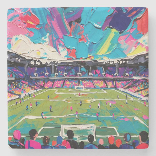 Fußballkunst (#3) steinuntersetzer (Vorderseite)
