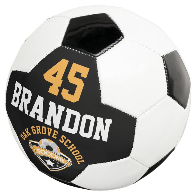 Fußballlogo - Gold, Schwarz und Weiß Fußball (Dreiviertel)