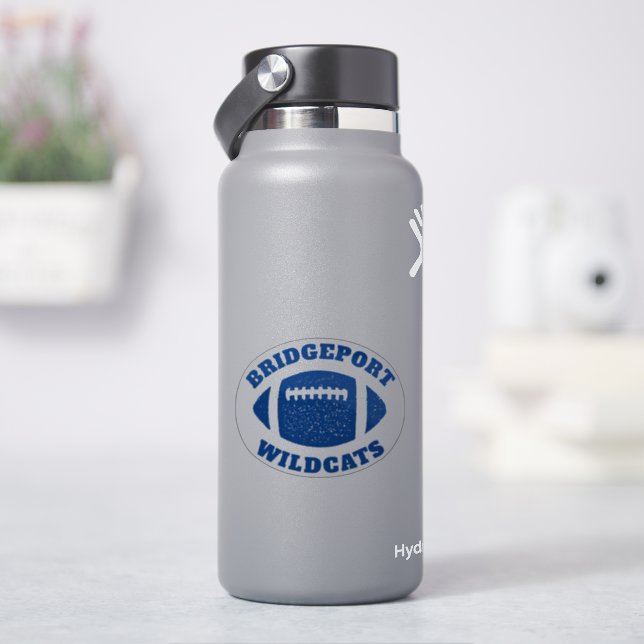 Fußballmannschaft personalisierter Name blaue Aufk Aufkleber (HydroFlask)