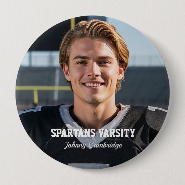 Fußballmannschaft Spieler individuelle Foto-Button Button (Vorderseite)