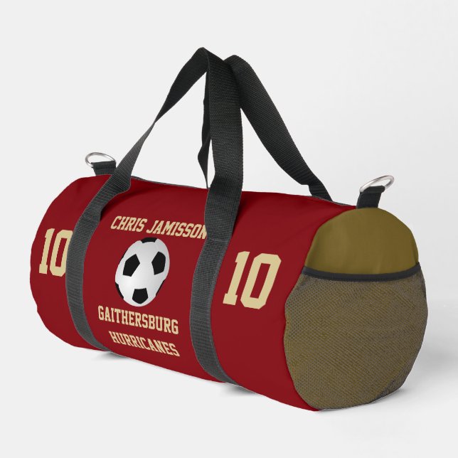 Fußballmannschaft, Trainer oder Spieler Red Gold P Duffle Bag (Rechte Ecke)