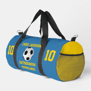 Fußballmannschaft Trainer Spieler Blau Gelb Person Duffle Bag