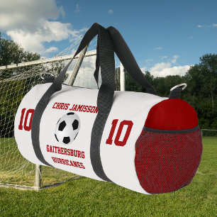 Fußballmannschaft Trainer Spieler Weiß Purpurrot P Duffle Bag