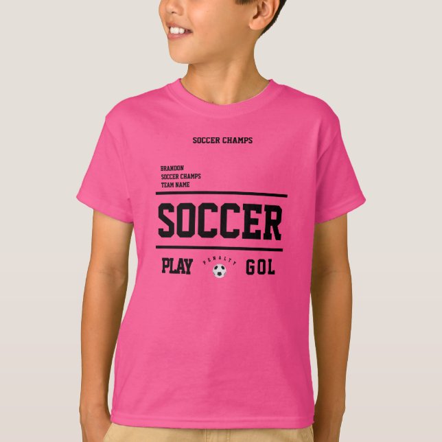 Fußballmarken personalisierte Spielerteam-Kids pin T-Shirt (Vorderseite)