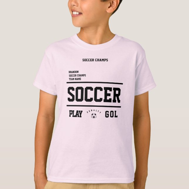 Fußballmarken personalisierte Spielerteam-Kids pin T-Shirt (Vorderseite)