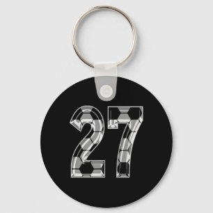 Fußballmuster Nummer 27 Trikot Spieler Uniform #27 Schlüsselanhänger