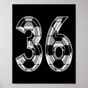 Fußballmuster Nummer 36 Trikot Spieler Uniform #36 Poster