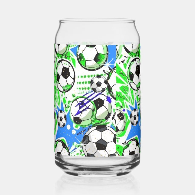 Fußballmuster-Stil Dosenglas (Vorderseite)