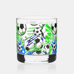 Fußballmuster-Stil Whiskyglas