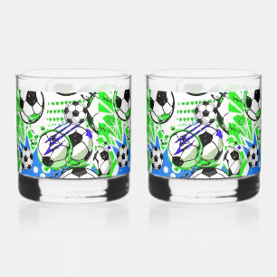 Fußballmuster-Stil Whiskyglas