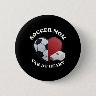 Fussballmutter am Spieltag – 3D Herz und Ll Design Button