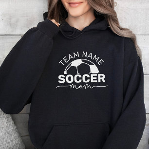 Fußballmutter benutzerdefinierter Teamname schwarz Hoodie