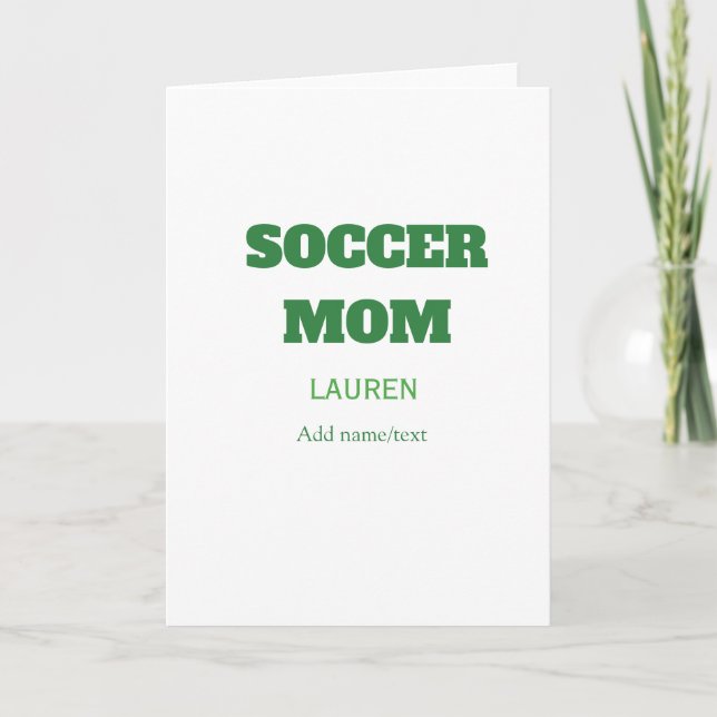 FUSSBALLMUTTER FUSSBALL MUTTERTAG GESCHENKE GRÜN E KARTE (Vorderseite)