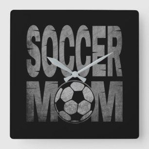 FUSSBALLMUTTER QUADRATISCHE WANDUHR
