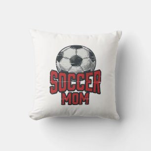 Fußballmutter Retro abgenutztes Sport-Shirt-Design Kissen