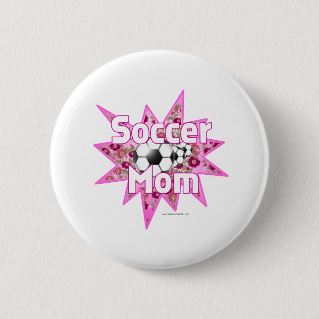Fußballmutter-Rosen Button (Vorderseite)