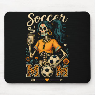 Fußballmutter-Skelett-Kaffee-Leopard-Stil Vintage Mousepad