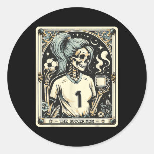 Fußballmutter Tarotkarte _2 Runder Aufkleber