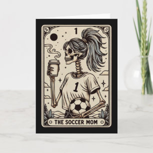 Fußballmutter-Tarotkarte, Vintage-Halloween-Fußbal Karte