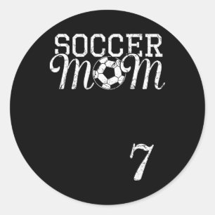 Fußballmutter-Trikot Nummer 7 Lieblingsspieler #7 Runder Aufkleber
