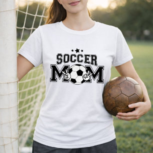 Fußballmutti im Sportlerlook mit Ball T-Shirt