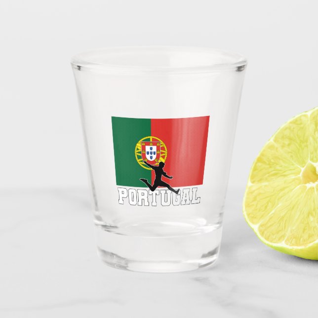 Fußballnationalmannschaft Portugals Schnapsglas (Vorderseite)
