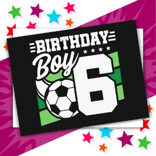 Fußballparty für 6-jährige Jungen zum 6. Geburtsta Postkarte