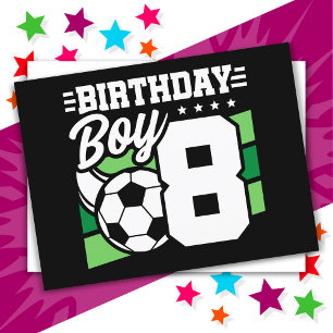 Fußballparty für 8-jährigen Jungen zum 8. Geburtst Postkarte