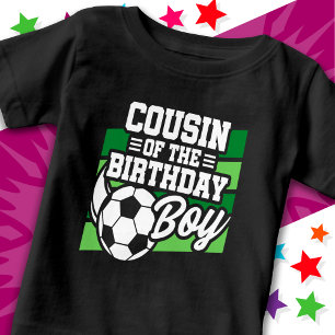 Fußballparty für Kinder Cousin des Geburtstagsjung Baby T-shirt