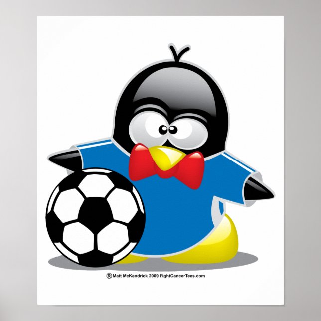 Fußballpinguin Poster (Vorne)