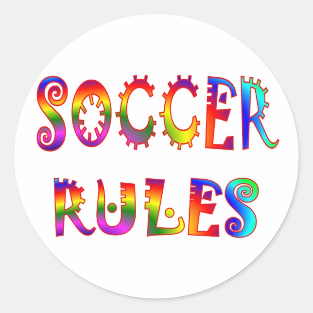 Fußballregeln Runder Aufkleber (Vorderseite)