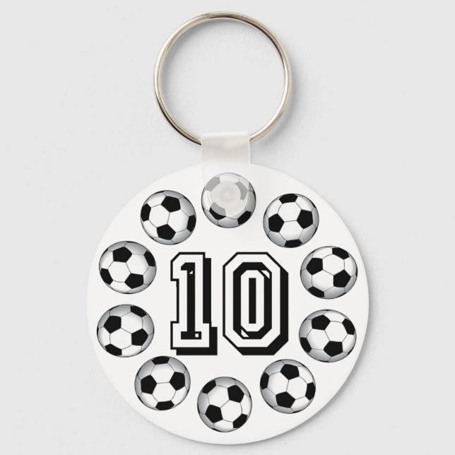 FUSSBALLS UND NUMMER 10 SCHLÜSSELANHÄNGER (Vorderseite)