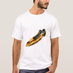 Fußballschuh-Feuerpfad Fußballschuh-Sportdesign T-Shirt