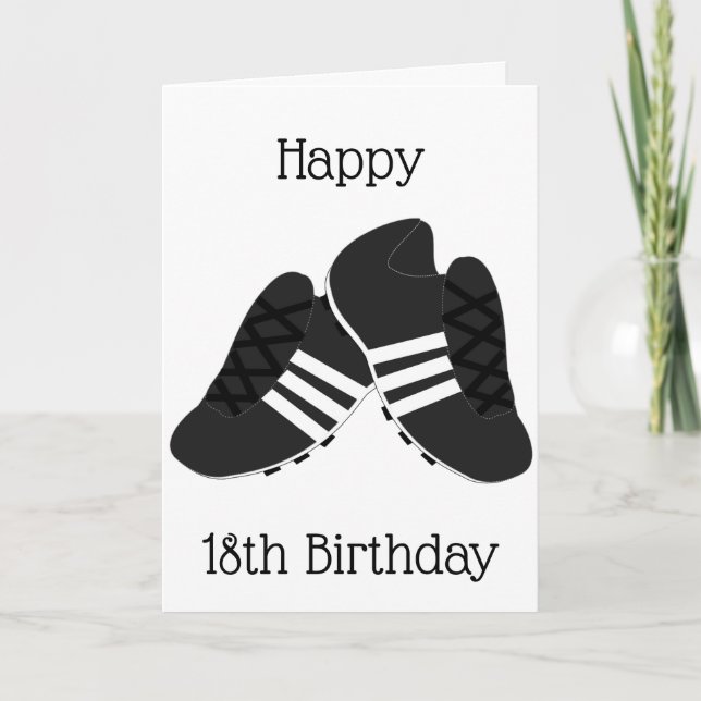 Fußballschuhe Personalisiert 18. Geburtstag Karte (Vorderseite)