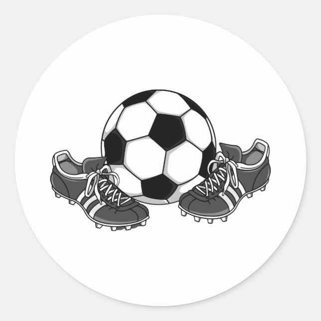 Fußballschuhe Runder Aufkleber (Vorderseite)