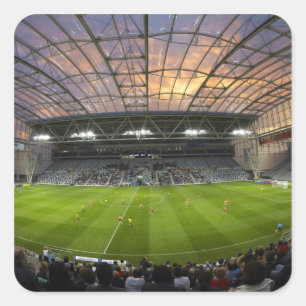 Fußballspiel, Forsyth Barr Stadium, Dunedin Quadratischer Aufkleber