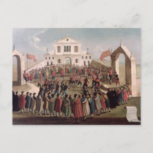 Fußballspiel in Sant'Alvise, Venedig Postkarte