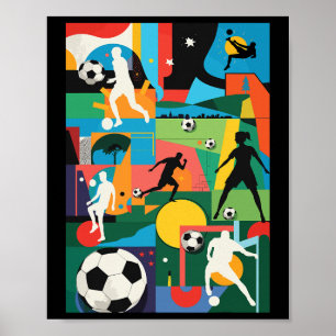 Fußballspiel Mannschaft Trainer Fans Freistoß Spie Poster