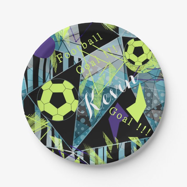 Fußballspiel Pappteller (Vorderseite)
