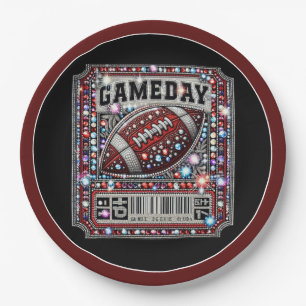 Fußballspiel Party Big Game Bowl Gameday Ticket Pappteller