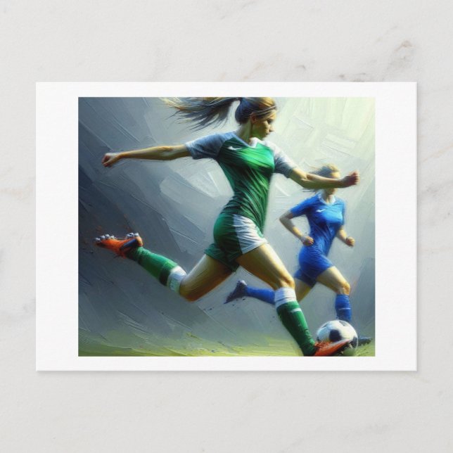 Fußballspiel, Postkarte (Vorderseite)