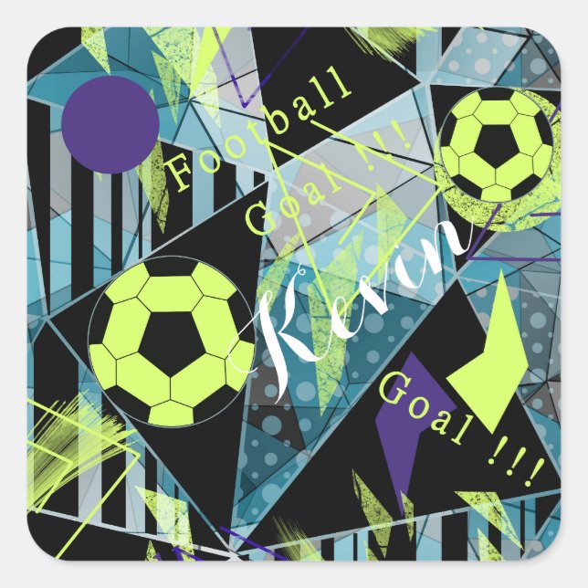 Fußballspiel Quadratischer Aufkleber (Vorderseite)