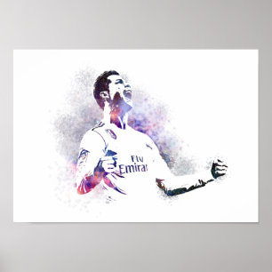 Fußballspieler - Abstrakte Aquarell-Kunst Poster