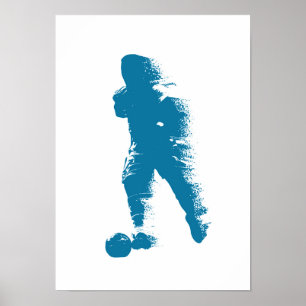 Fußballspieler - Abstrakte Aquarellkunst Poster